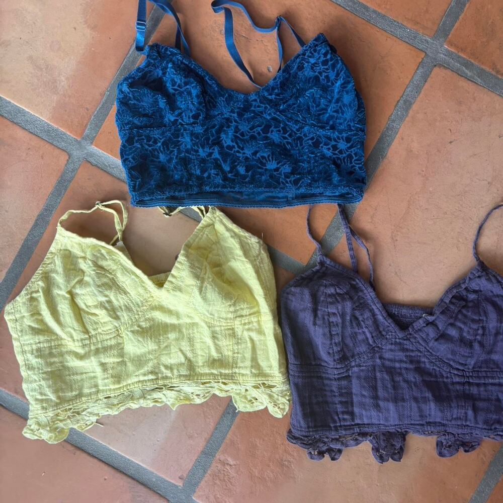 Free people vintage Lacey Bralettes set of 3: Dark Bohemian Whimsigoth
